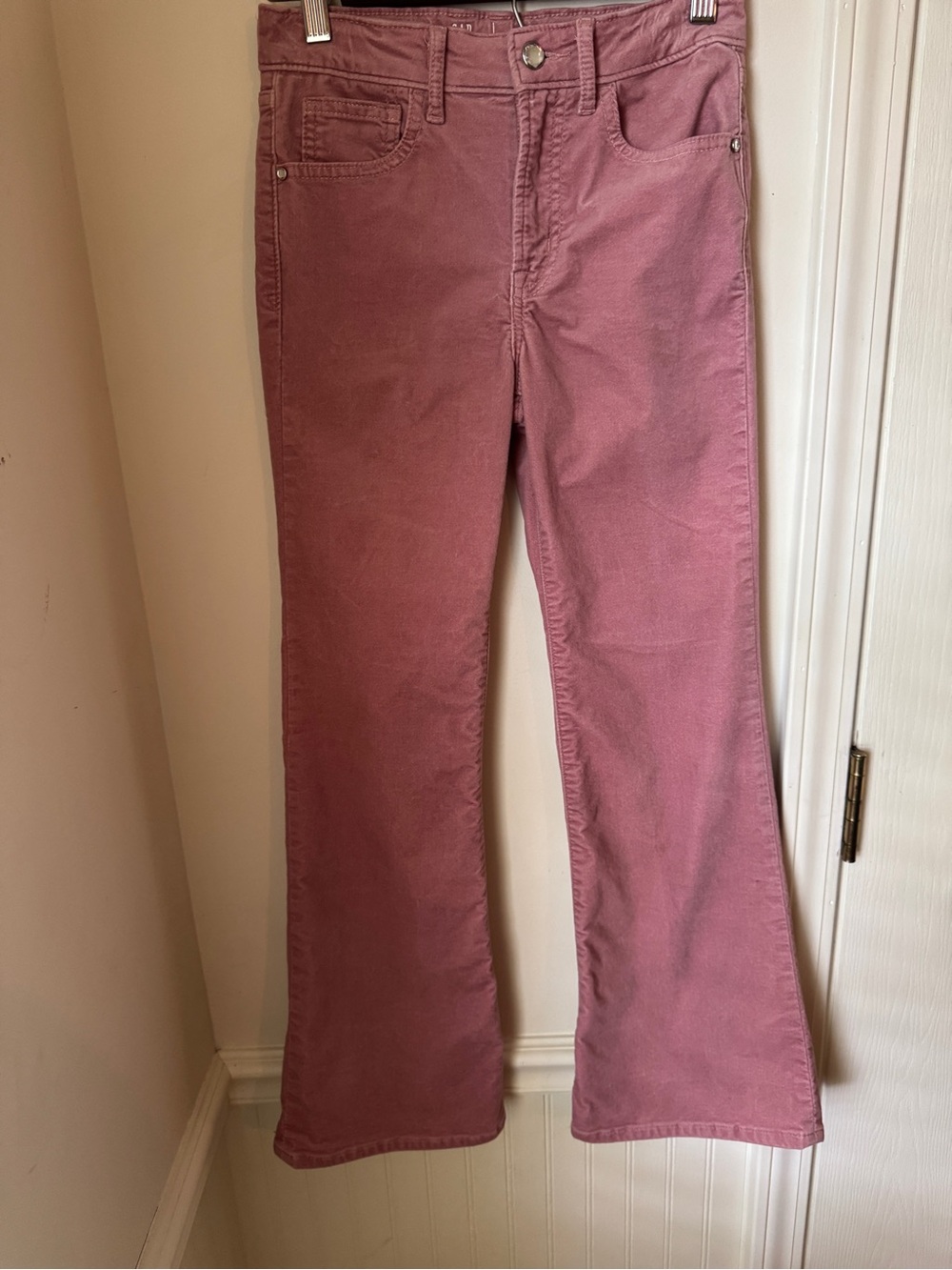 Girls GAP '70s Flare High Rise Pants in Dusty Rose Size 12 Slim